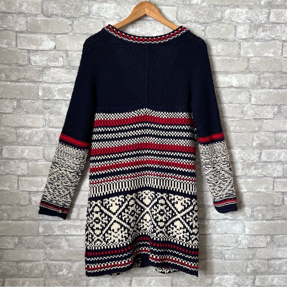 Free People Women's Medium Annabelle Wool Blend Knit Nordic Longline Cardigan - Picture 4 of 9